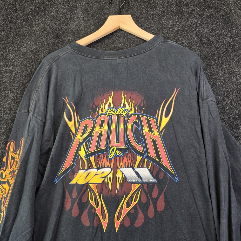 Vintage Billy Pauch Jr. 102 Dirt Modified Racing Long Sleeve Shirt 3XL Black Tee